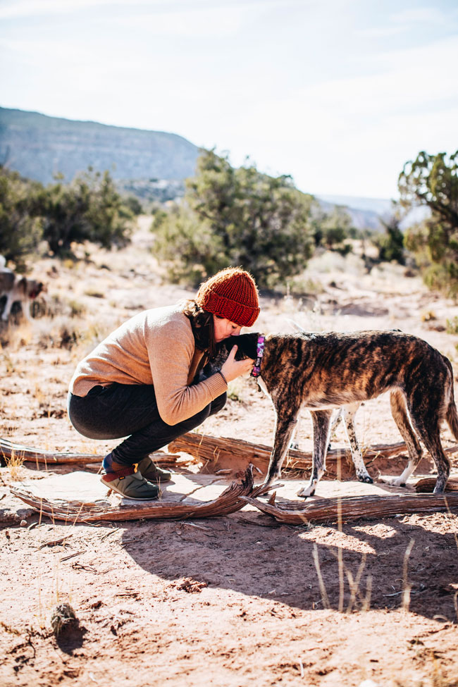 Hanging with pups in the desert.